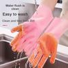 2 Stück Silikon Spülhandschuhe Magische Badehandschuhe für Zuhause Langlebige Verschleißfeste Wasserdichte Gummihandschuhe Hersteller