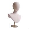 Adjustable Height Display Stand for Mannequin Head with Hat Rack