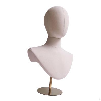 Adjustable Height Display Stand for Mannequin Head with Hat Rack