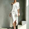 Nuova stazione indipendente temperamento elegante minimalista cotone e lino abito senza maniche da donna abbigliamento da donna