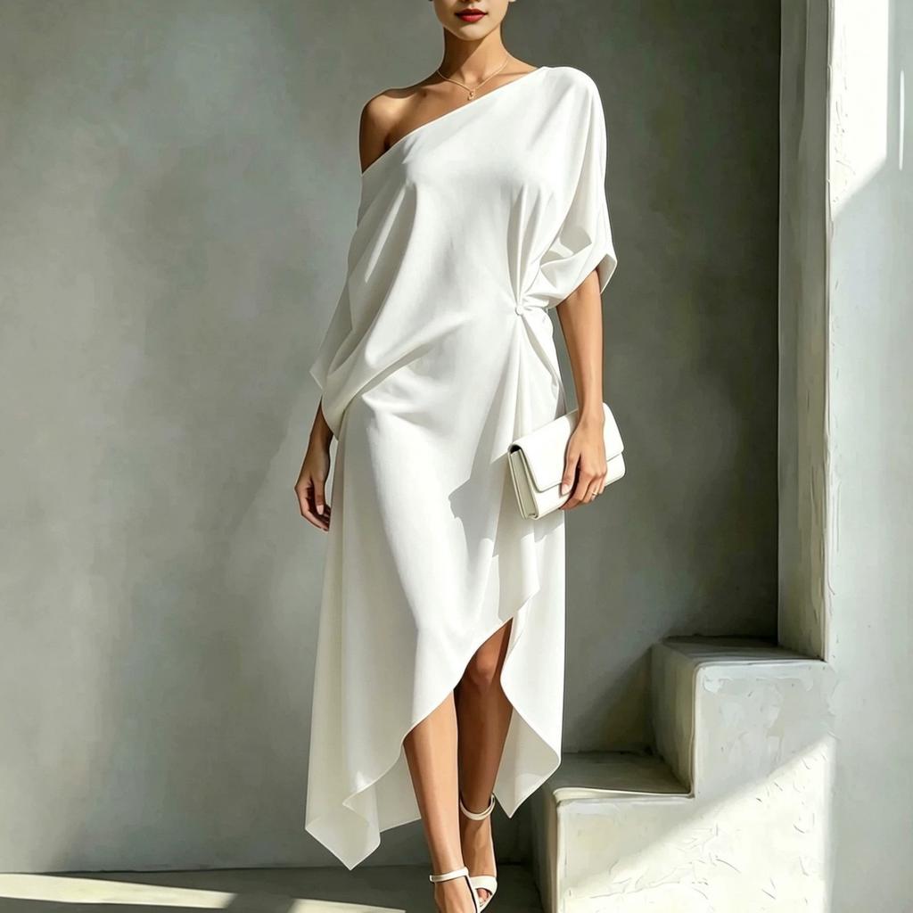 Nuova stazione indipendente temperamento elegante minimalista cotone e lino abito senza maniche da donna abbigliamento da donna