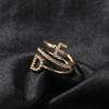 Jewelry DIY letter ring with diamond customized zircon ring retro trend ring