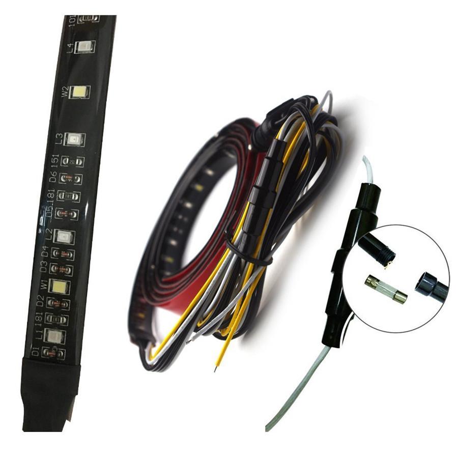 Red/White 60" Tailgate LED Strip Light Bar For Backup Brake Turn Signal Light