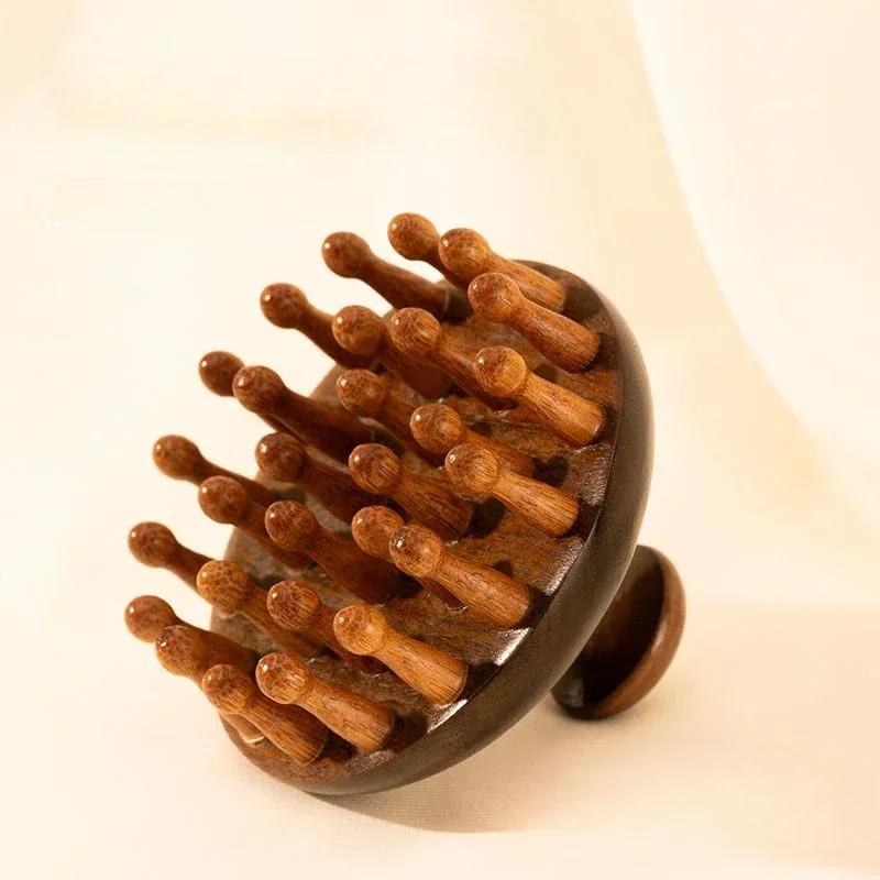 Wooden Therapy Massage Comb Scalp Head Massager Multi-Functional Natural Sandalwood Hair Brush Guasha Scraping Body Massage Tool