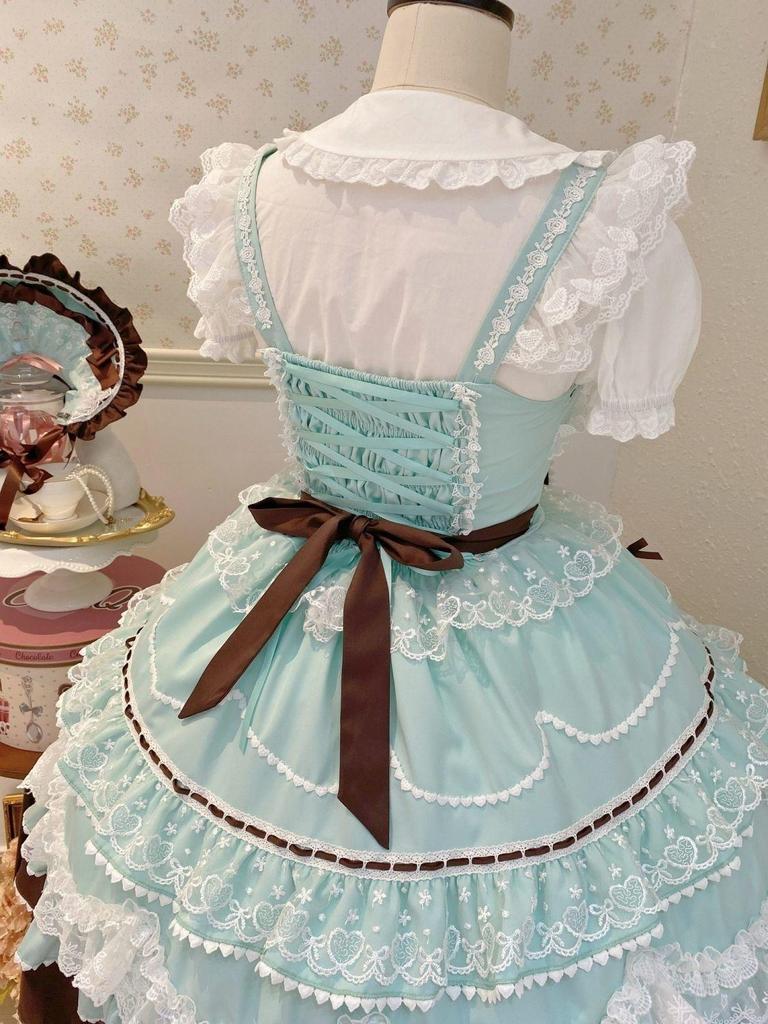 White Sugar Girl Original Lolita Summer Knit Strap Dress
