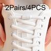 2 Pairs of No-Tie Elastic Shoelaces, Classic and Stylish, Suitable for Skate Shoes and Sneakers