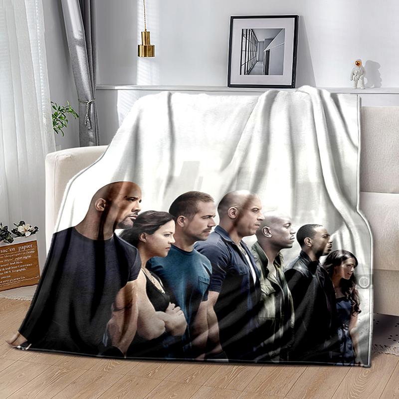 1pc Blanket Fast and Furious Print Design, Lightweight Blanket for Sofa, Bed- Soft &Warm, Gift for All Seasons like Christmas, Halloween