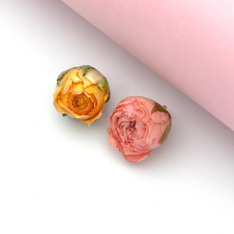 2 Pcs Real Rose Charms Set Rustic Natural Jewelry Making Material for DIY Earrings Boho Style Jewelry Crafting