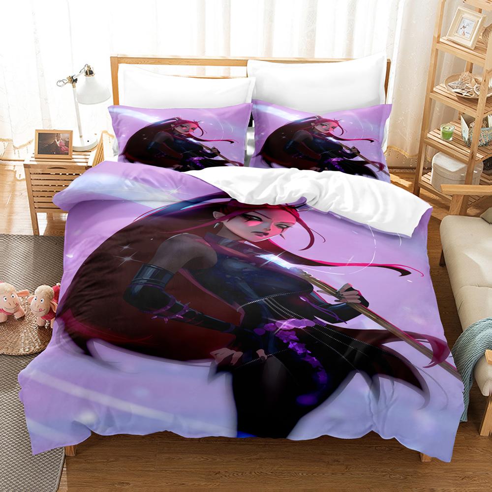 K-POP Demon Hunters Bedding Set Queen King Size EU Single Quilt Bed Cover Duvet Cover Sets With Pillowcases For Girls Birthday