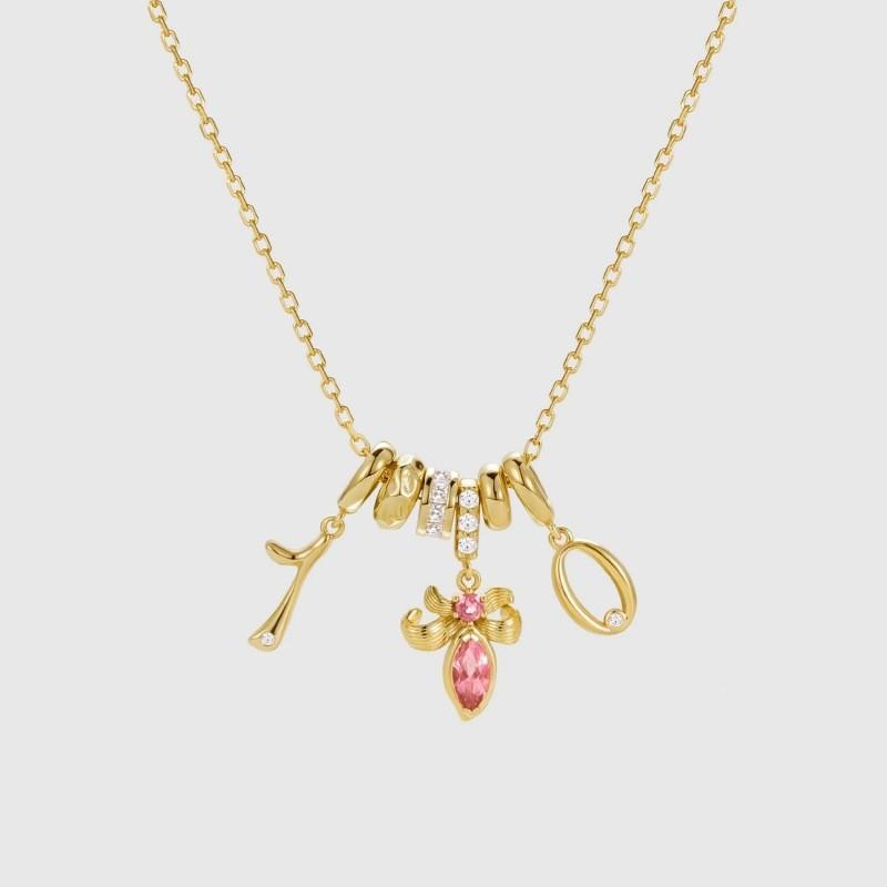 Copper Numeric Pendant Chain With Electroplated Finish For Trendy Casual Looks