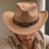 Fedora Hat with Rope Bull Decoration for Party Western Costume