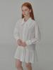 Opening Sunshine Cotton Shirred Mini Shirt Dress White