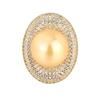 Ladies' Vintage South Sea Golden Pearl & Diamond Adjustable Ring