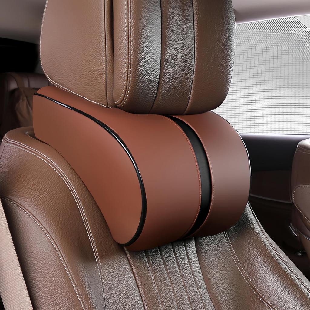 Car Leather Headrest Lumbar Cushion Memory Foam Neck Pillow Lumbar Pillow Car Lumbar Headrest Memory Foam Core