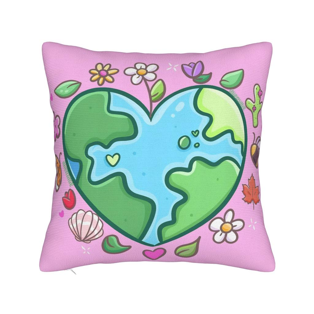 Go Planet Its Your Earth Day Square Pillow Case  Cushion Cover Vintage Zippered Decor Pillowcase for Living Room cm