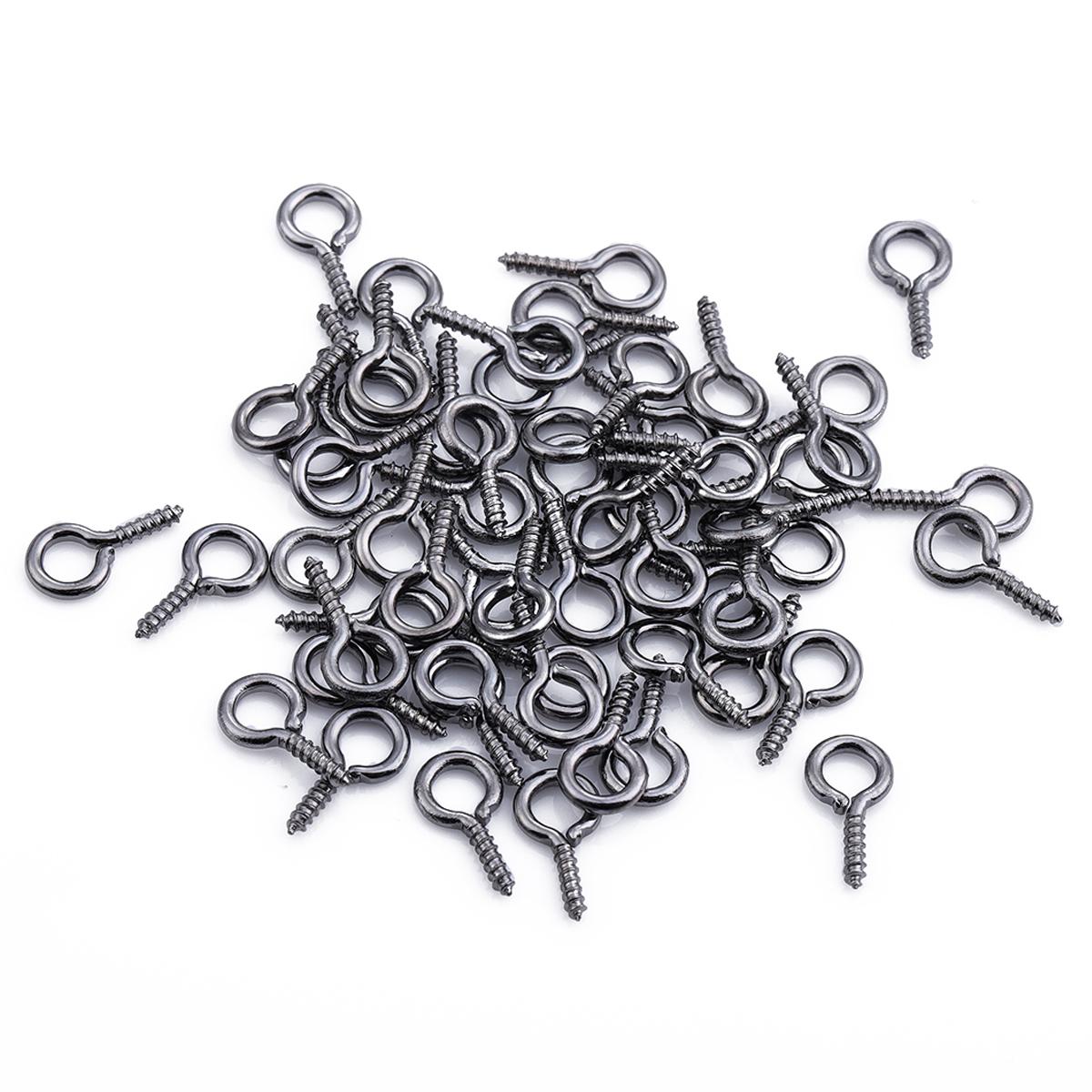 

200 шт., маленькие мини-шпильки для глаз, крючки, люверсы, винтовые застежки с резьбой, крючки для изготовления ювелирных изделий своими руками, фурнитура 4x8mm соник серебряного
