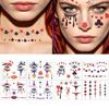 4 Piezas Impermeables Joker Rubor Tatuaje Temporal Cara Cuerpo Arte Pegatinas Niños Adulto Maquillaje