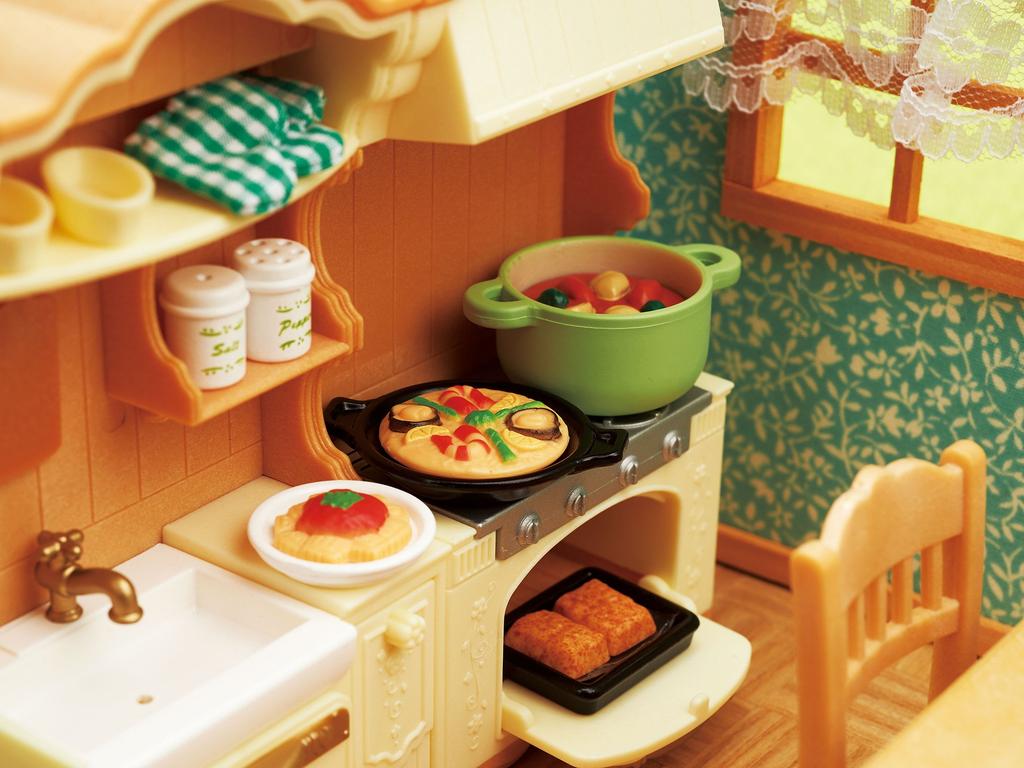 Sylvanian Families Meubles ST Marque Certifié Jouet Maison de Poupées pour Âges 3 et Sylvanian Families par Epoch [Service de Vaisselle] Ka-410 Haut,