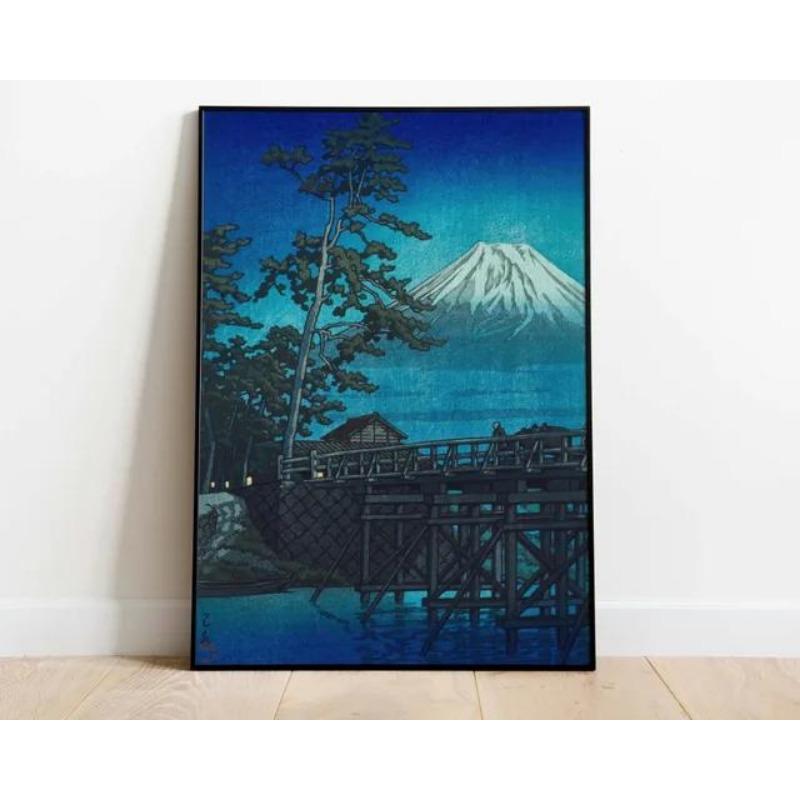 Hasui Kawase Osaka Vintage Japanese Art  Koi Carps Peacock Snowy Scenery Poster Wall Pictures Canvas Painting for Room Home Deco