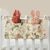 Baby Bedside Storage Bag With Double Pockets Made Of Cotton For Nursery Organization