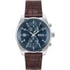 Skytraveler Blue Dial Brown Leather Men's Quartz Watch 1514194
