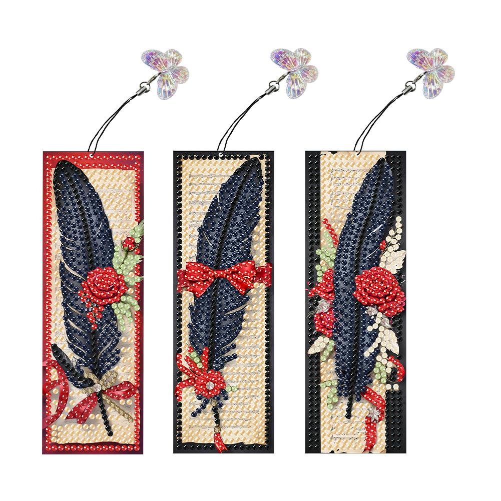 

3Pcs Animal Themed DIY Diamond Bookmark Art Projects Irregular Shaped Diamonds for DIY Making Beginners Adult Art Craft Supplies