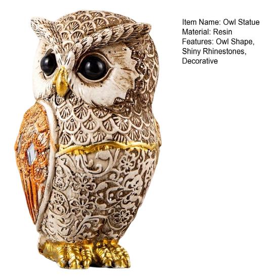 Owl Statue Realistic Look Animal Themed Ornament Owl Collectible Figurine
