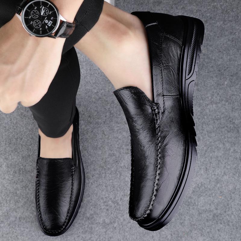 Men's Shoes 2025 Summer New Men's Waterproof and Non-slip Soft Sole Simple Wind One Pedal Comfortable Low-top Casual Leather Shoes