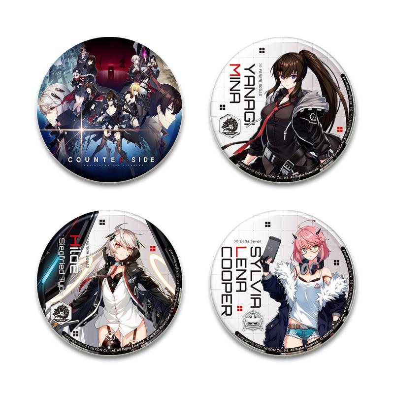32/44/58mm Pop Anime Game Counter Side Brooches On Backpack Cartoon Figure Lapel Pins Alloy Round Cartoon Badge Gifts Jewelry Accessory