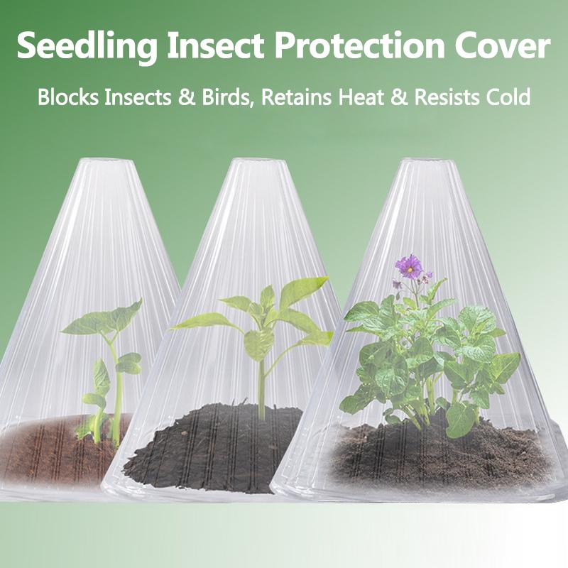 Conical Plant Seedling Protective Plastic Plant Cone Cover Reusable Nursery Seedling Planting Tent Anti-Bird Pest Snail Prevents