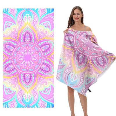* Large Size Double-sided Velvet Beach Towel Sports Towel Printed Bath Towel Absorbs Water