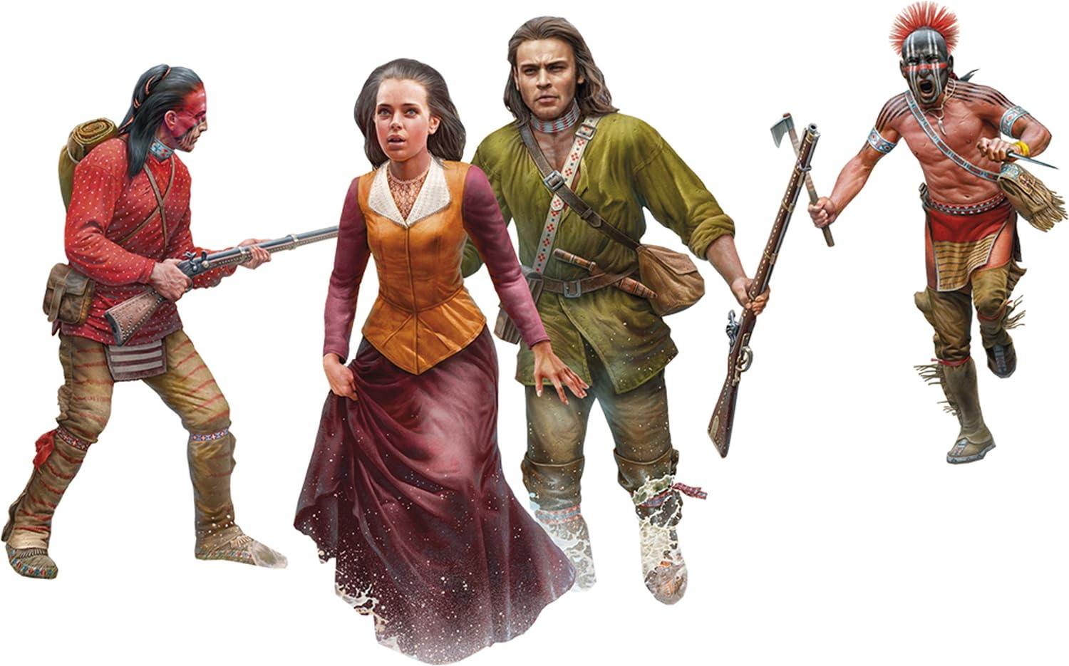 

Master Box 1/35 Scale Indian Series 6: Mohawk and European Men and Women, 18th Century, Set of 4 Plastic Model Kits, MB35234