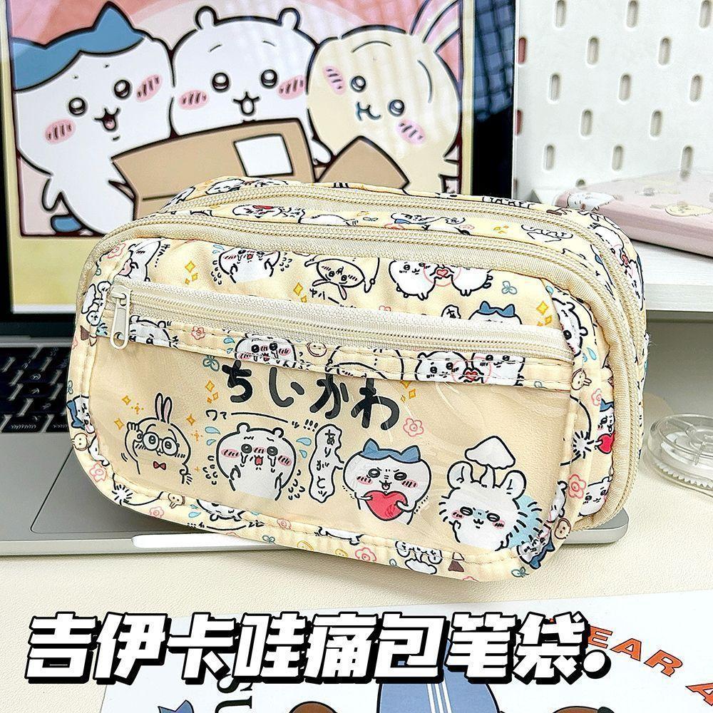 Cute pain bag pencil case girl heart high value large capacity multi-layer stationery box pencil storage bag student