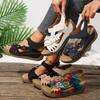 Summer New Foreign Trade Large Size Wedge Sandals Flower Decoration Platform Velcro Fish Mouth Beach Shoes
