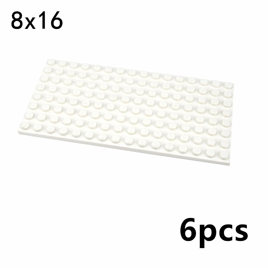 6Pcs MOC 8x16 Dots Thin Building Block Base Plate 92438 High-Tech Educational Bricks Toy
