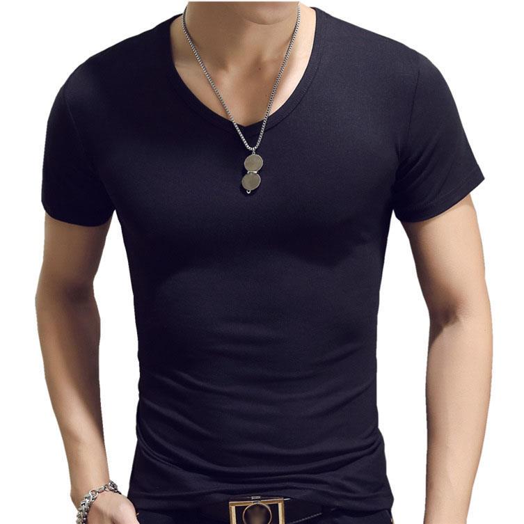 T-shirt da uomo slim alla moda Camicia da uomo in cotone traspirante morbida e confortevole Fitness e tempo libero