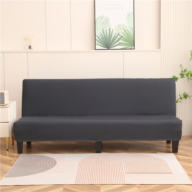 Solid Color Foldable Armless Sofa Bed Cover