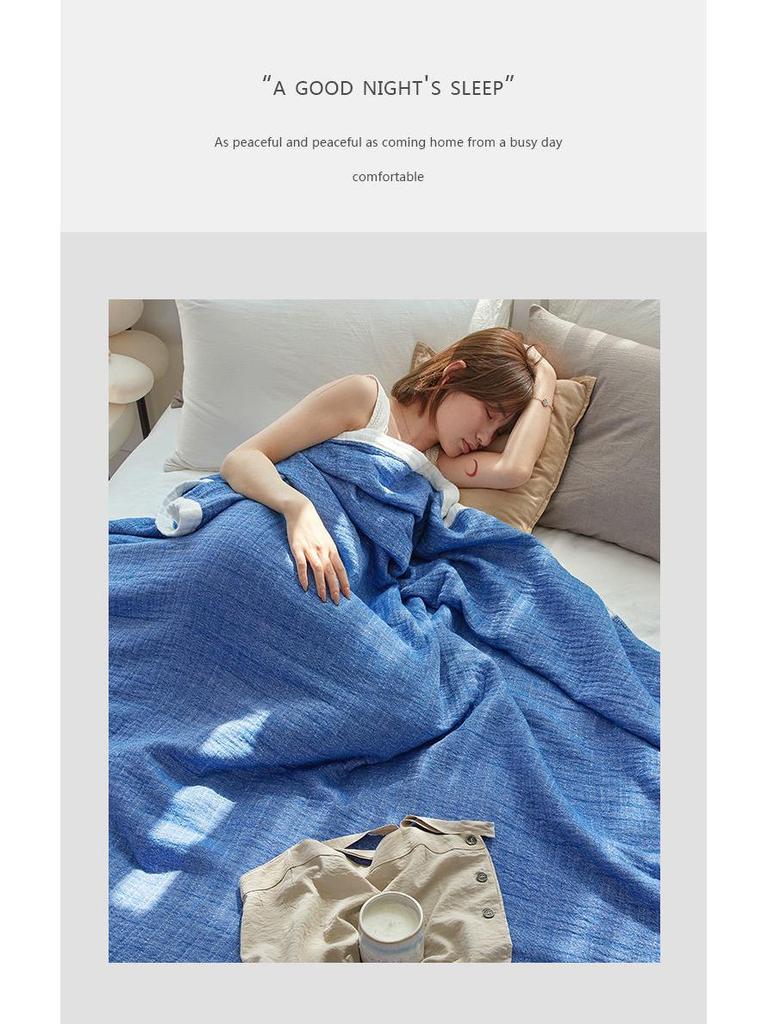 Japanese Four-Layer Cotton Gauze Blanket - Soft & Thick for All Seasons, Single/Double Sizes