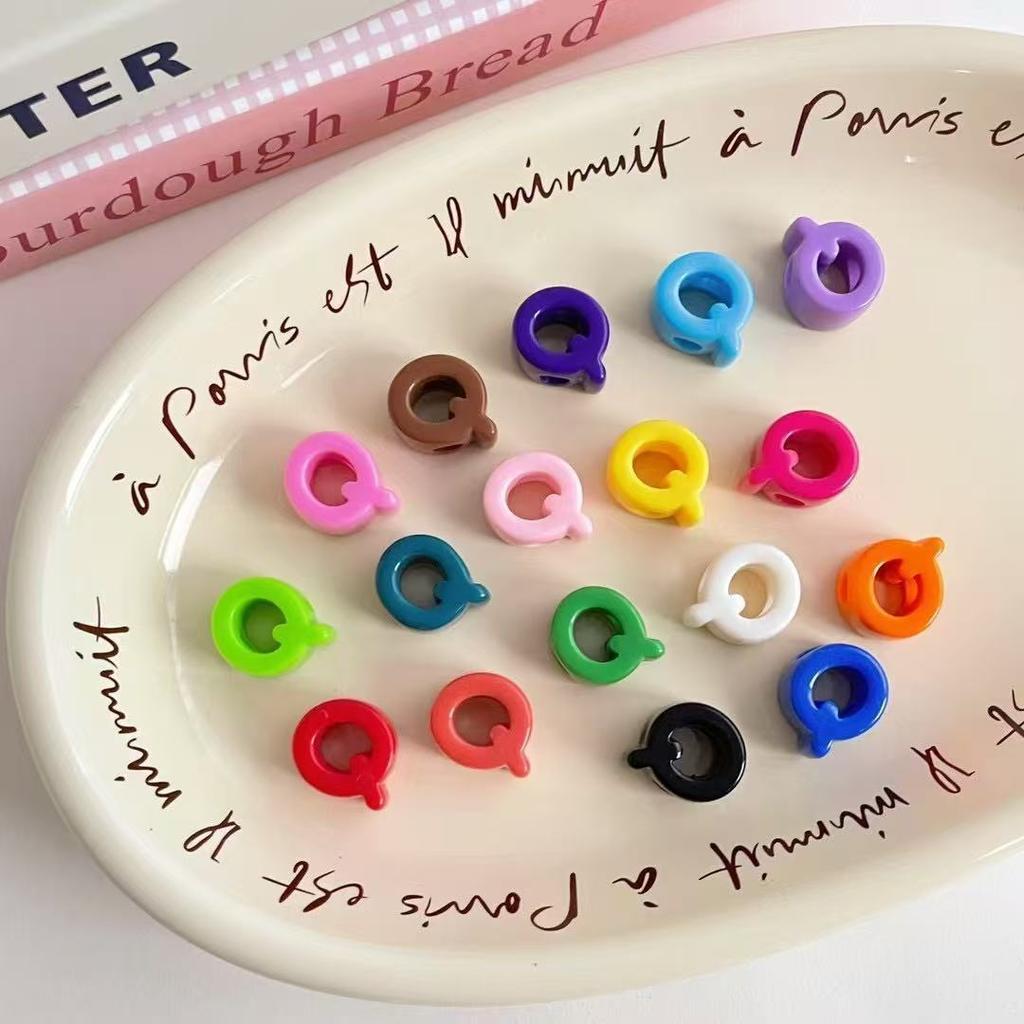 10 Stück/Los Bunte Englische Buchstabenperlen Für Schmuckherstellung DIY Dekoration Handykette Schlüsselanhänger Perlenstift Haaraccessoires