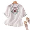 Damen Frühlingstop Bestickte Bluse Sommerhemden für Damen Lockerer Schnitt Lässige Damen Sommerhemden Bequemes Design
