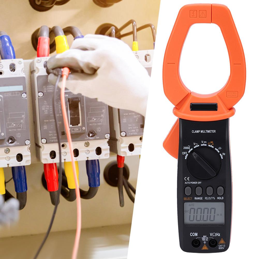 VC6052 Tragbares Hand-Digitalzangenmessgerät AC 2000A Amperemeter Multimeter mit LCD-Anzeige