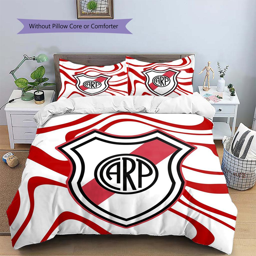 Club Atletico River Plate2 Pattern Bedding Quilt Set Home Decoration Gift (1 * Duvet Cover + 2 * Pillowcase Without Core)