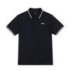 Li Ning Atmungsaktives Leichtes Einfaches Sport-Lauf-Poloshirt Herren Oberteile Schwarz YPLW067-3