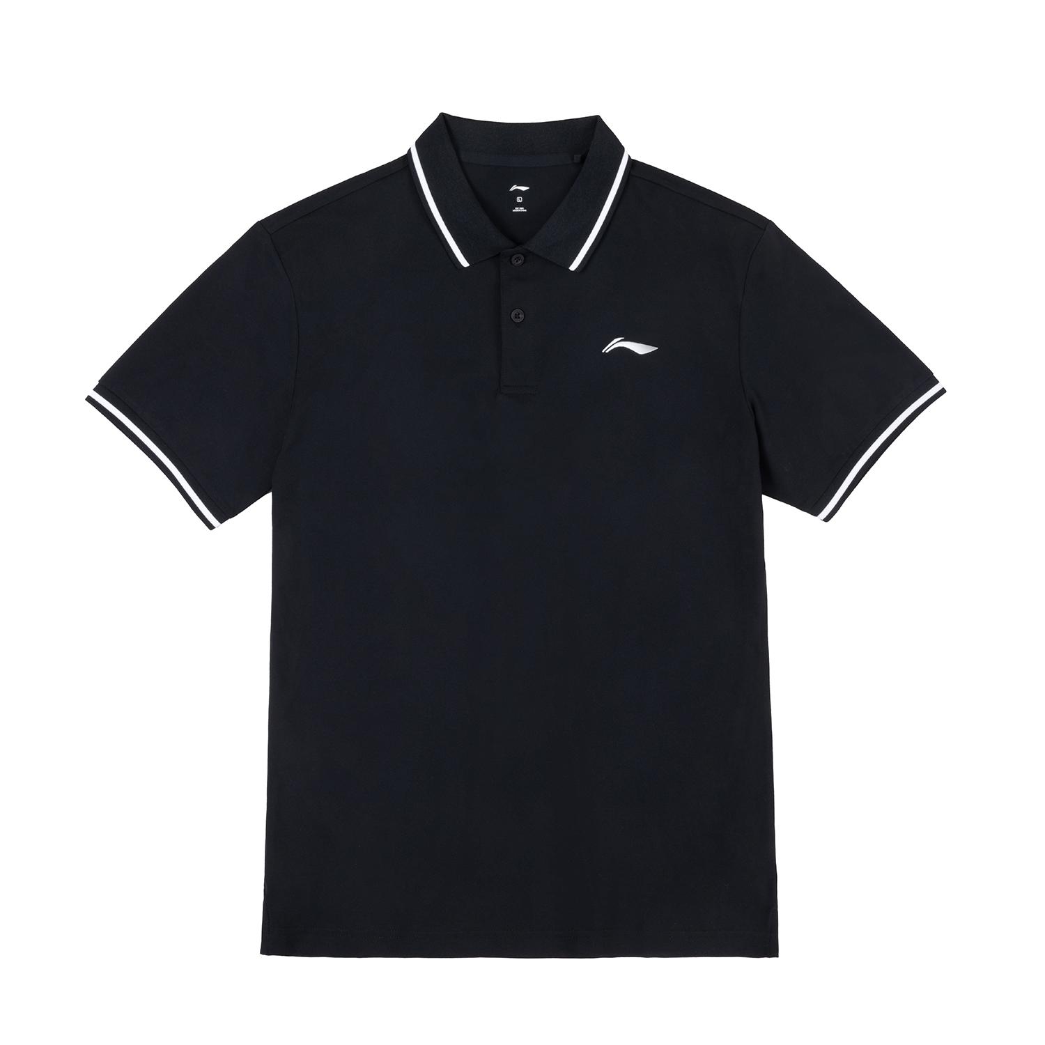 Li Ning Дышащая Легкая Простая Спортивная Беговая Рубашка-поло Мужская Топы Черный YPLW067-3 S