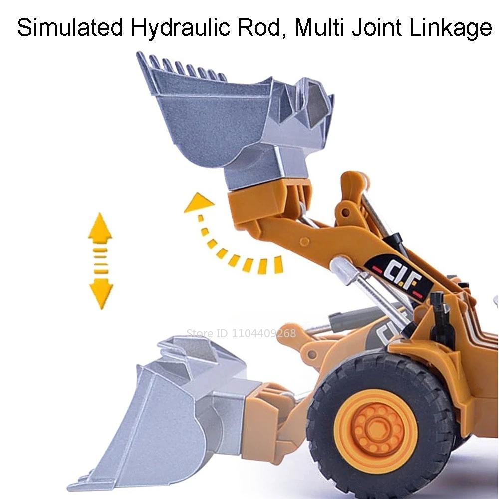 1:50 Excavator Snowplow Car Model Toy Metal Diecast Movable Joint Truck Engineering Vehicles Models Birthday Gifts for Boys
