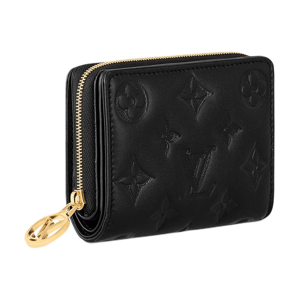 Louis Vuitton Lou Wallet Black Monogram-Embossed Lambskin Women Wallets M81599
