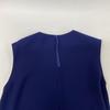 ADEAM Excellent Condition 42388 Chiffon Pleated Sleeveless Tunic Dress S Navy X blackUsed