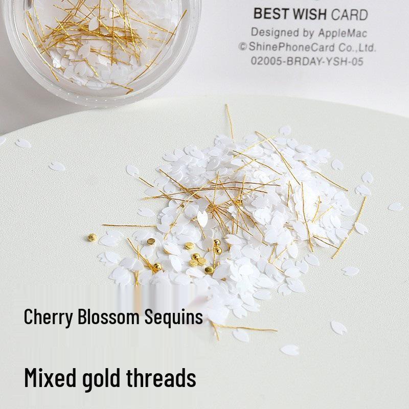 

Waterproof Japanese Cherry Blossom Petal Glitter Nail Stickers Red Multicolor