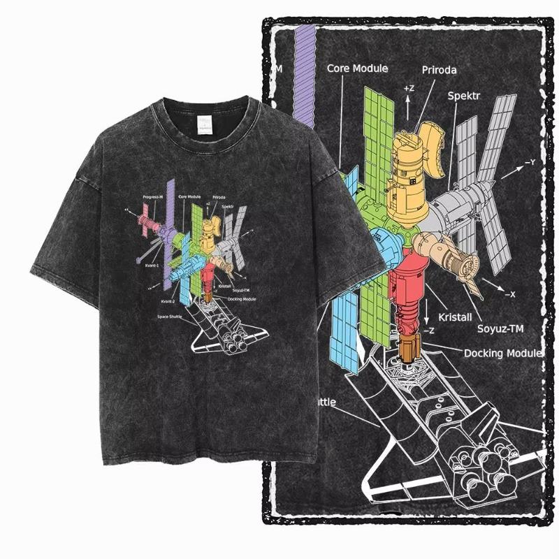 G39 Exclusive Cool 100% Cotton Astronaut Men's T-shirt | Acid Washed Streetwear Big Size Vintage O-neck Men's Tee Tshirt