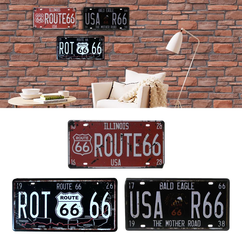 Route 66 USA R66 License Plate American Metal Sign Vintage Plaque Auto License Plate Garage Home Wall Decor